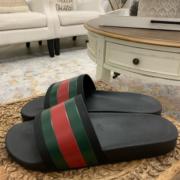 Gucci Web Slides Men’s Sandals Size 10 - Picture 4 of 15